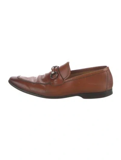 Pre-owned Magnanni Leather Dress Loafers In Brown