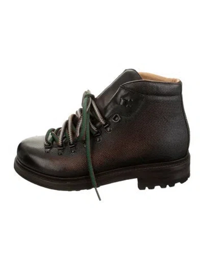Pre-owned Magnanni Leather Hiking Boots In Brown/green