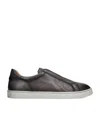 Magnanni Leather Laceless Sneakers In Brown