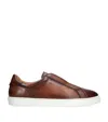 Magnanni Leather Laceless Sneakers In Brown