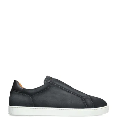 Magnanni Leather Laceless Sneakers In Grey