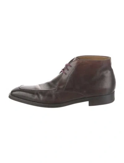 Pre-owned Magnanni Leather Lace-up Boots In Brown