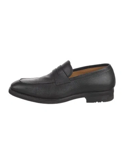 Pre-owned Magnanni Leather Loafers In Black