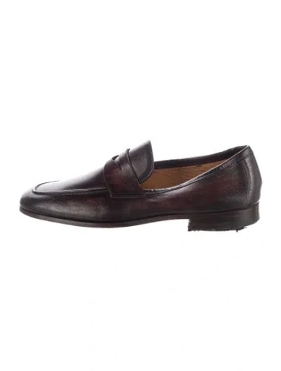 Pre-owned Magnanni Leather Loafers In Blue