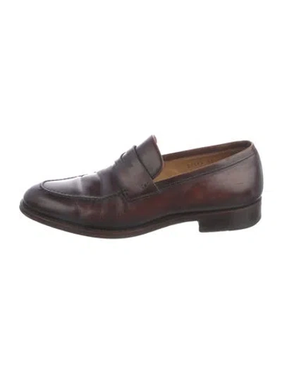 Pre-owned Magnanni Leather Loafers In Brown