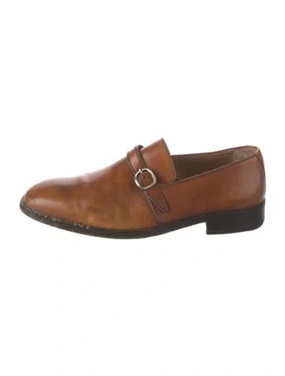 Pre-owned Magnanni Leather Monk Straps In Brown