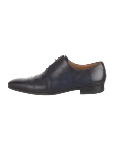 Pre-owned Magnanni Leather Oxfords In Blue