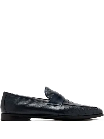 Magnanni Leather Penny Loafers In Blue