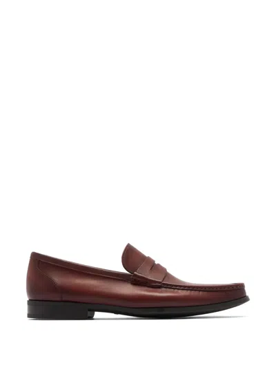 Magnanni Leather Penny Loafers In Brown