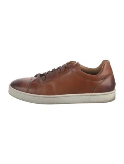 Pre-owned Magnanni Leather Printed Sneakers In Brown