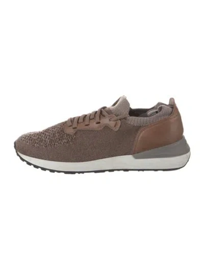 Pre-owned Magnanni Leather Printed Sneakers In Brown