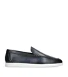 Magnanni Leather Slip-on Loafers In Blue