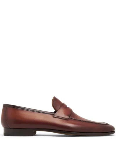 Magnanni Leather Delos Dress Loafers In Torba/brown