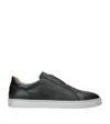 Magnanni Leather Laceless Sneakers In Black