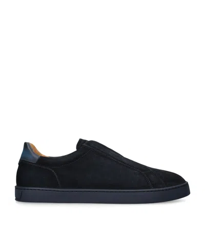 Magnanni Leather Laceless Sneakers In Blue