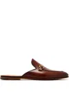 Magnanni Leather Slippers In 褐色