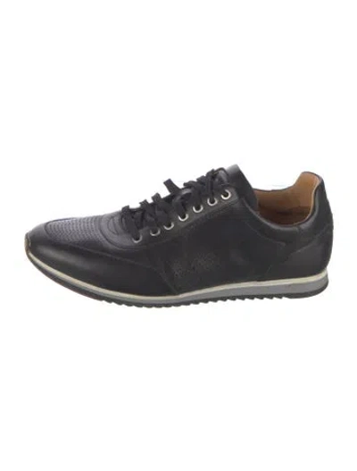 Pre-owned Magnanni Leather Sneakers In Black