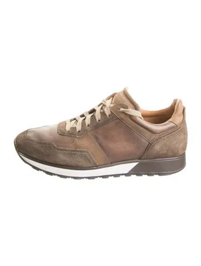 Pre-owned Magnanni Leather Sneakers In Brown