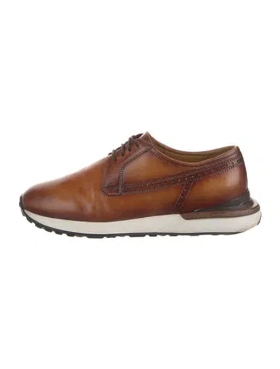 Pre-owned Magnanni Leather Sneakers In Brown