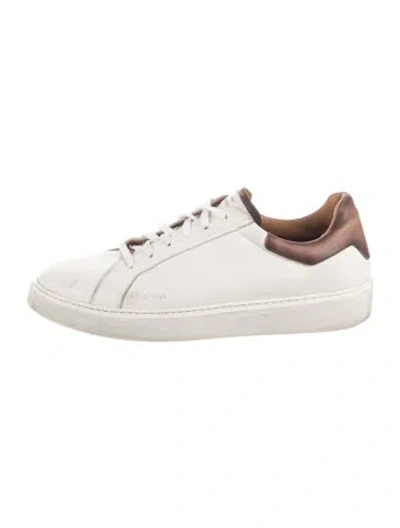 Pre-owned Magnanni Leather Sneakers In Neutrals/white