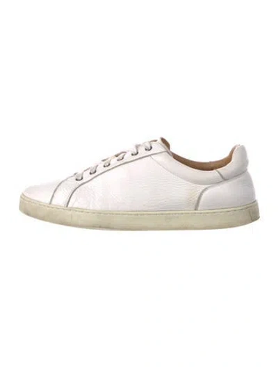 Pre-owned Magnanni Leather Sneakers In White
