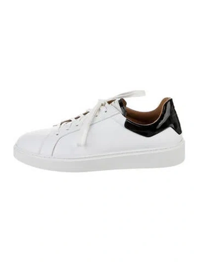 Pre-owned Magnanni Leather Sneakers In White