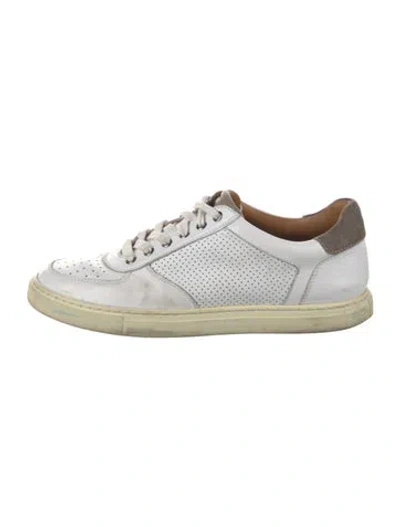 Pre-owned Magnanni Leather Sneakers In White