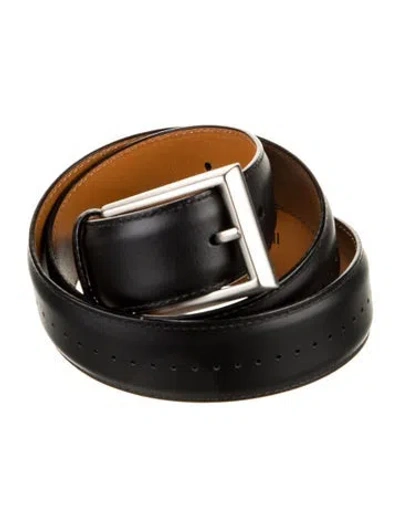 Pre-owned Magnanni Leather Waist Belt In Black