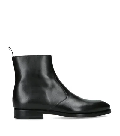 Magnanni Leather Zip-up Ankle Boots In Black