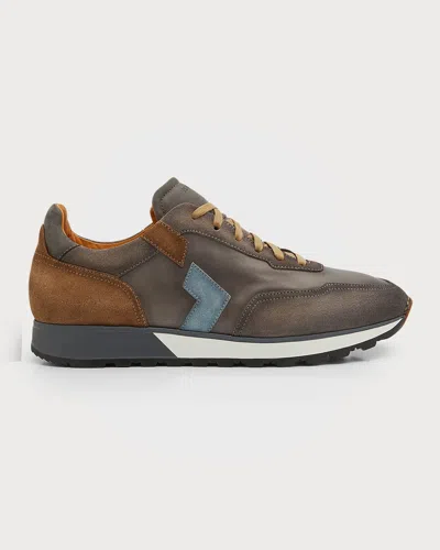 Magnanni Men's Aero Leather & Suede Low-top Sneakers In Taupe