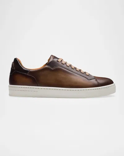 Magnanni Men & Apos;s Amadeo Leather Low-top Sneakers In Taupe/brow