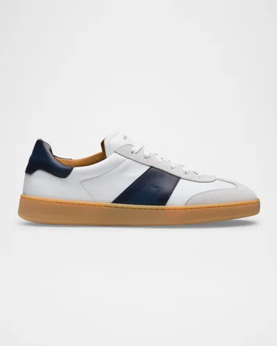 Magnanni Men & Apos;s Primera Leather Low-top Sneakers In White Blue