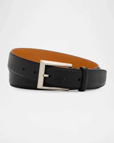 Magnanni Men & Apos;s Rocas Rectangle-buckle Grained Leather Belt In Pattern