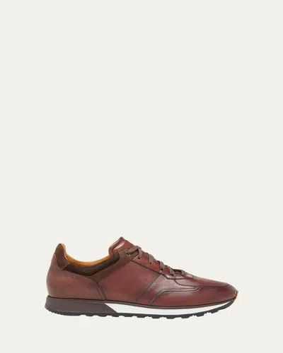 Magnanni Men's Arco Mix-leather Trainer Sneakers In Brown