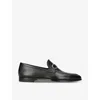 Magnanni Mens Black Silvano Side-buckle Leather Loafers In Black
