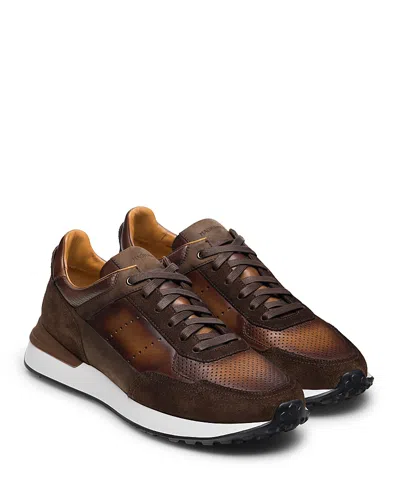 Magnanni Men's Bravo Leather & Suede Lace Up Sneakers - Exclusive In Brown