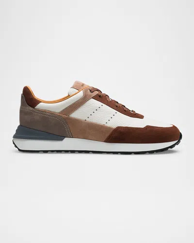 Magnanni Men's Bravo Leather And Suede Runner Sneakers In Burgundy
