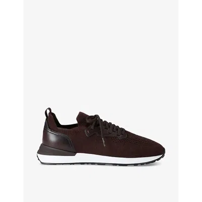 Magnanni Mens Brown Grafton Knitted Low-top Trainers