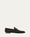 Magnanni Men's Daniel Suede Penny Loafers In Brown