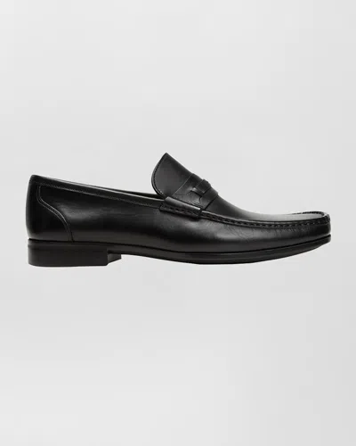 Magnanni Classic Flat Loafers In Black