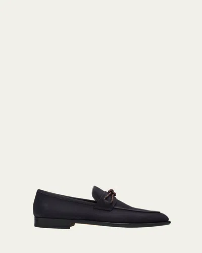 Magnanni Men's Duerro Knot Grained Leather Penny Loafers In Black