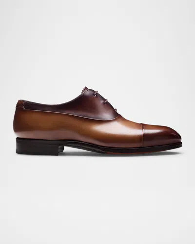 Magnanni Men's Duke Leather Cap-toe Derby Shoes In Tabaco