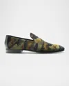 Magnanni Men's Jareth Velvet Venetian Loafers In Taupe
