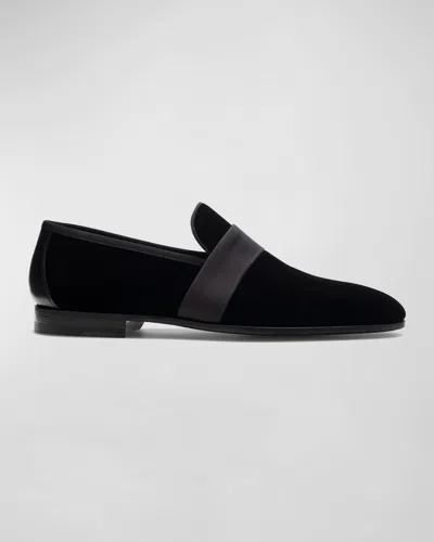 Magnanni Men's Jenaro Velvet Formal Loafers In Black