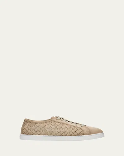 Magnanni Men's Kennedy Woven Suede Low-top Sneakers In Neutral