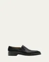 Magnanni Men's Lima Peccary Leather Loafers In Black
