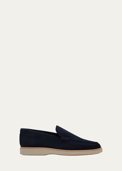 Magnanni Mens Navy Altea Suede Loafers