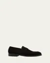 Magnanni Men's Lucien Suede Penny Loafers In Dark Brown