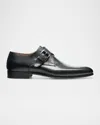 Magnanni Men's Mansfeld Leather Monk Strap Loafers In Black