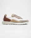 Magnanni Men's Onyx Lugged Suede Runner Sneakers In White/cream